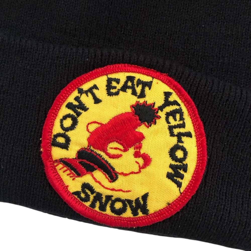 Upcycled Beanie With Vintage Patch - image 3